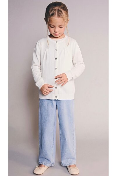 Çıtır Betüş Kids Pearl Kız Çocuk Düğmeli Basic Triko Hırka