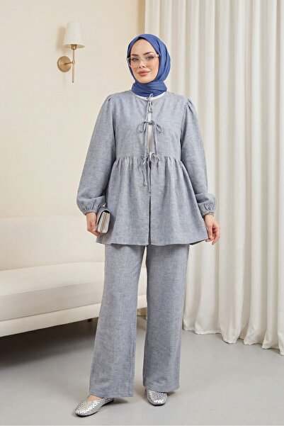 Modamorfo Ελαστικό σετ με δεμένη μπροστινή λωρίδα και ελαστική λαβή - Μπλε χι...