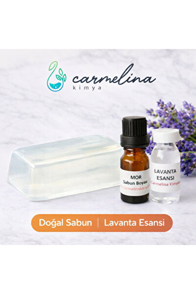 CARMELİNA مجموعة صناعة الصابون - 7 (قاعدة صابون شفافة - صبغة أرجوانية وعطر لا...