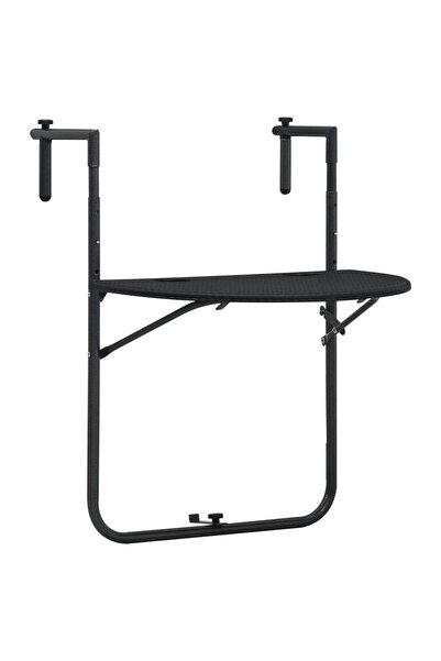 Concept Masă balcon suspendată negru 60x64x83,5 cm plastic aspect ratan