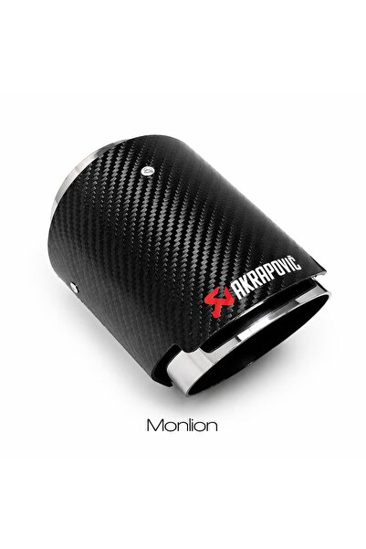 Yerli Universal Karbon Egzoz Ucu 60mm Giriş 101mm Çıkış Akrapovic Tip Paslanm...