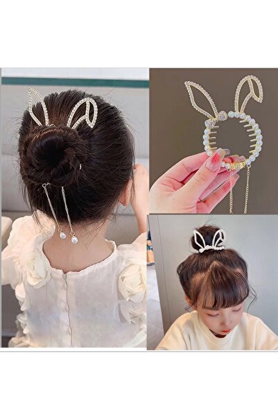 NEW HİLL Πόρπη με κουλούρι και αλογοουρά, νέο στυλ με κομψές πέρλες και πέτρες