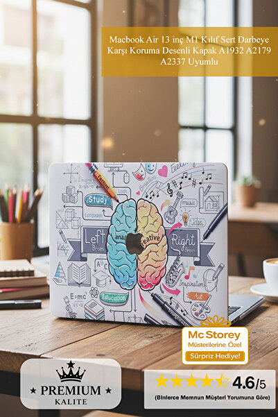 Mcstorey Macbook Air 13 inç M1 Kılıf Sert Darbeye Karşı Koruma Desenli Kapak ...