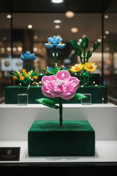 Miniso Lisanslı Çiçek Serisi Hibiskus İnşa Blokları Seti ABS Dekoratif Çiçek ...