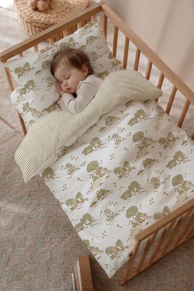 TBA COLLECTION Baby Size Duvet Cover (100X150 cm) and Elastic Sheet Set |   Tiny Forest