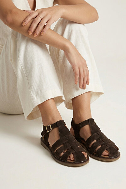 Ziya , Women's Genuine Leather Sandals 1611047Z26600 Brown