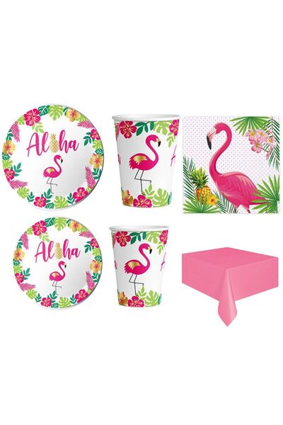 partidolu Σετ με θέμα το φλαμίνγκο Aloha Hawaiian Concept για 16 άτομα, που π...
