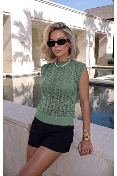 hanope Γυναικεία καλοκαιρινή μπλούζα με διάτρητο σχέδιο και μανίκια zero, σε ...