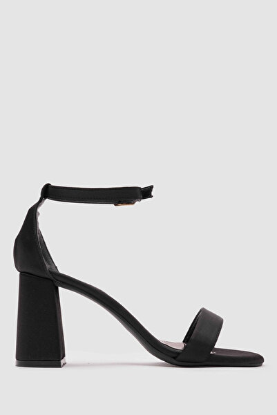 TOGO Black Satin Women's Heeled Shoes [060122]