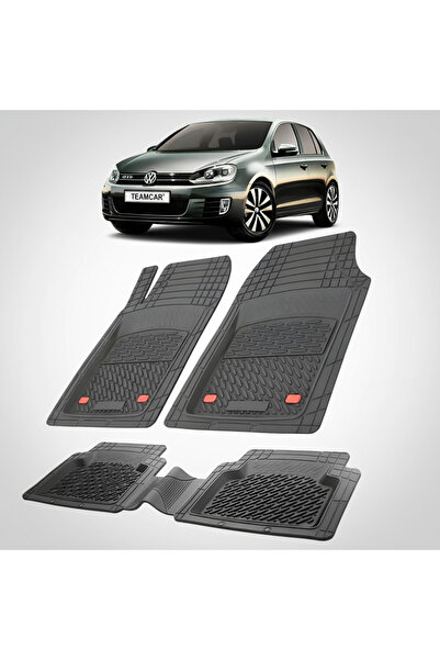 TEAMCAR Covorașe Auto Volkswagen Golf 6 TEAMCAR® Negru Tip Tavă, Set Complet