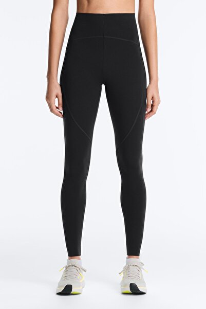 Compressive basic high waist tights at wrist level