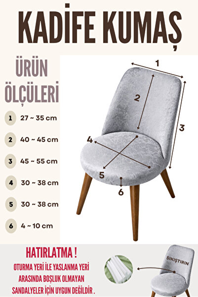 ELHAS Yıkanabilir,Likralı , Kadife Oval Sandalye Kılıfı ( 1 Adet )