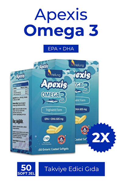 Apexis أوميجا 3 كبسولات 2x50 زيت السمك