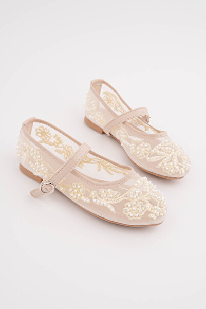 RoseVeno Γυναικείες μπαλαρίνες από διχτυωτό ύφασμα με κεντημένες χάντρες σε χ...