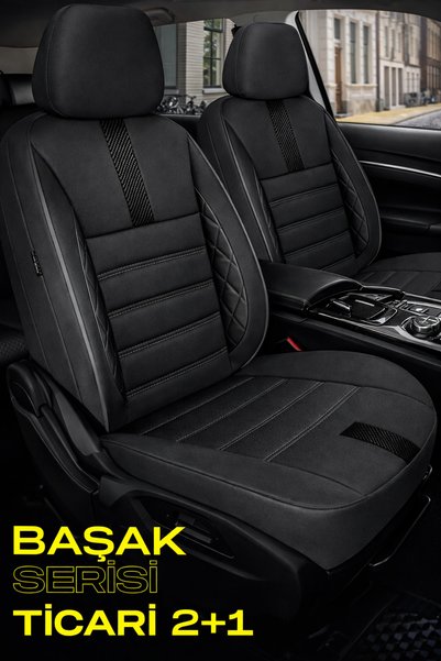 TROBUS Ford Tourneo Courier 2014-2023 Uyumlu Siyah Başak Serisi 2+1 Ticari Ko...