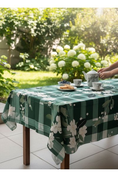 nunuteks evinizi renklendirin Floral Patterned Tablecloth |   Worry-Free Stain-Proof Fabric |   160X220Cm