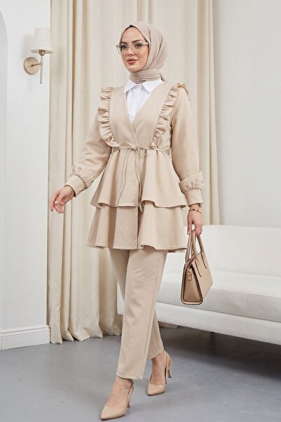 Modamorfo Σετ κιμονό με φούστα με βολάν μπροστά και παντελόνι με διπλές πλάτε...