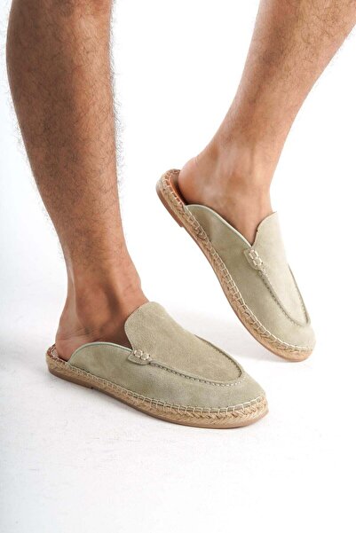 Mubiano Γνήσιο δέρμα καλοκαιρινές ανδρικές παντόφλες εσπαντρίγιες με κλειστό ...