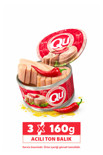 QU Acılı Ton Balığı 3X160 gr