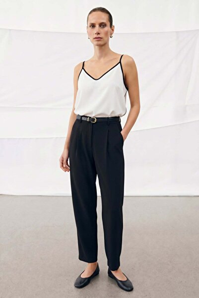 Sateen Παντελόνι Talia Havuç - Μαύρο