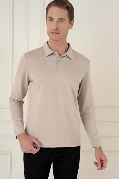 Efor تي شيرت رياضي رجالي TS 893 Slim Fit باللون البيج