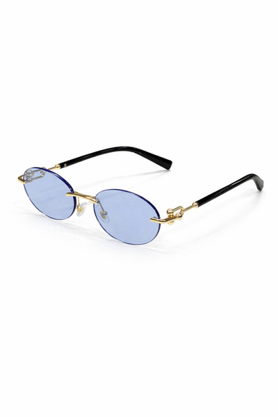 TomyHelf 3104D 602180 UV400 Korumalı Mavi Renk Gold Detaylı Kadın Güneş Gözlüğü