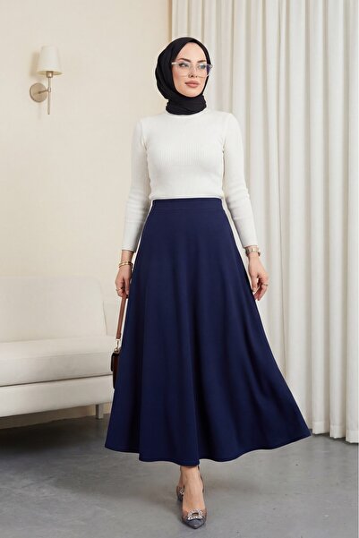 Modamorfo Εισαγόμενο L ελαστικό ύφασμα Ύφασμα Κρεπ Κιλόσ Φούστα Καμπάνα - Ναυ...