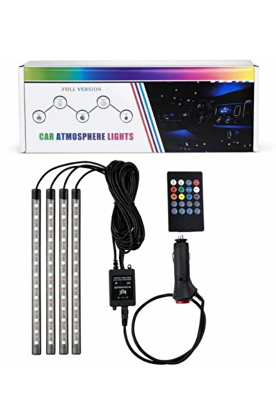 CAR ATMOSPHERLIGHTS Araç İçi Ayak Altı LED Aydınlatma Seti (4’lü, 12 LED, Kum...