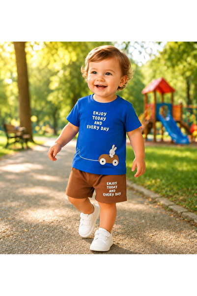 Damla 123-00-23 Enjoy Today 3lü Erkek Bebek Takım 6-24 Ay