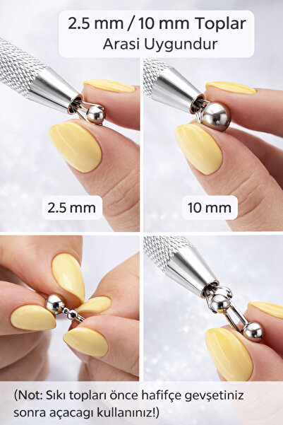 Sacce Scarves&Accessories Paslanmaz Çelik Piercing Topu Açma ve Tutma Aparatı | 6.2 cm | Çok Amaçlı Piercing Pense