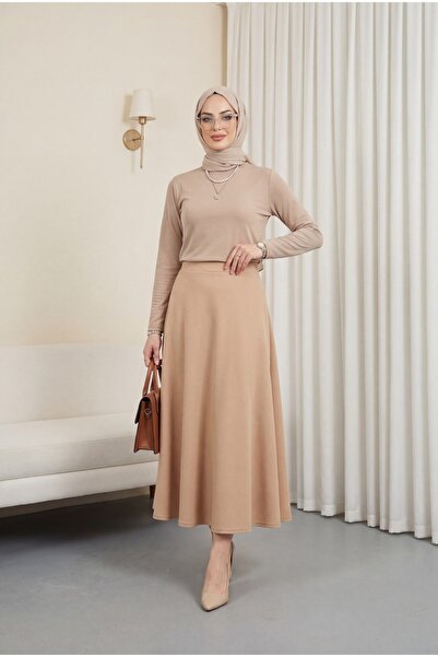 Modamorfo Εισαγόμενο ύφασμα Lycra Crepe Kiloş bell skirt - βιζόν