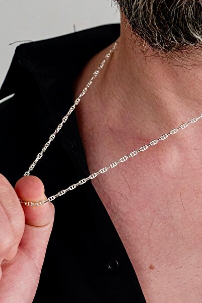 Ricco Jewellery 925 Ayar Gümüş Barlı Forse Zincir