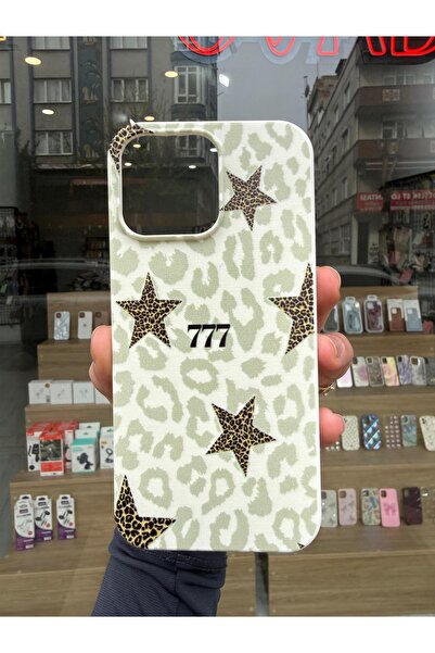 OVADA İphone 14 Pro Max Uyumlu 777 Leopar Desenli Silikon Telefon Kılıfı