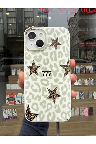 OVADA İphone 13/14/15 Uyumlu 777 Leopar Desenli Silikon Telefon Kılıfı
