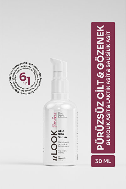 uLOOK AHA BHA Peeling Serum 30 ml – Gözenek Görünümünü Azaltmaya Yardımcı, Ci...