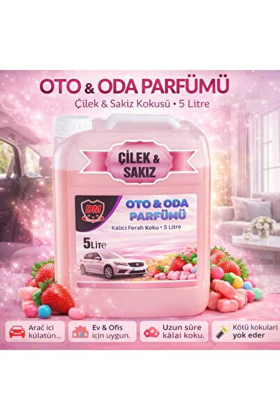 DM KİMYA 5 Litre Çilek Sakız Oto ve Oda Kokusu