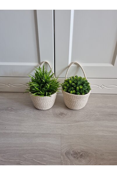 ÖRGÜM Saksılık Dekoratif 2'Li Mini Sepet 12x10 Cm