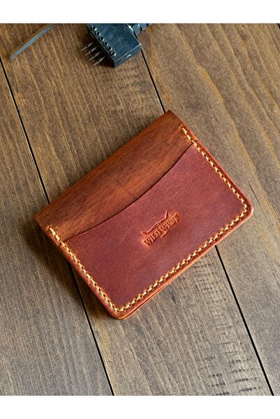 Wild West Crafted حافظة بطاقات رجالية مصنوعة يدويًا من الجلد الطبيعي من Pony ...