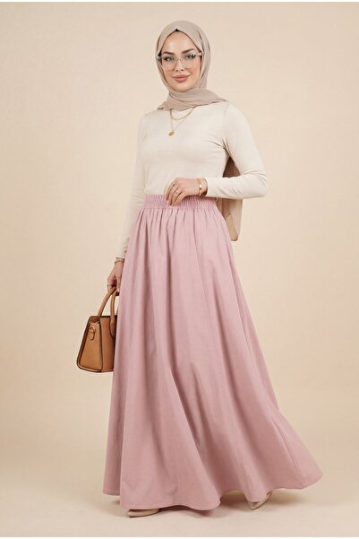 Modamorfo Φούστα με διπλή τσέπη από ποπλίνα με ελαστική μέση