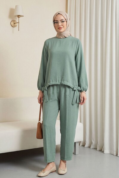 Modamorfo Παντελόνι με κορδόνι μπροστά, Φαρδύ Σετ Ayrobin -çağla Y.