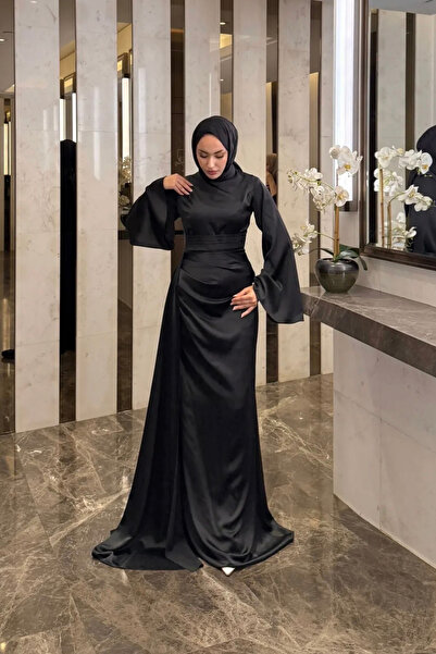 Tarzım Tuba Μαύρο βραδινό φόρεμα για ειδικές περιστάσεις με μεγάλο ισπανικό μ...