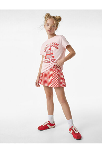 Koton Crew Neck Short Sleeve Cotton Printed T-Shirt