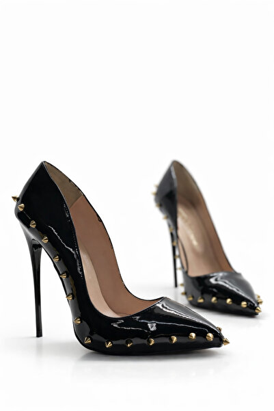 HAYYSHOES Lumira Siyah Rugan Tarotlu Hakiki Deri Astarlı 1 Cm Gizli Platforml...