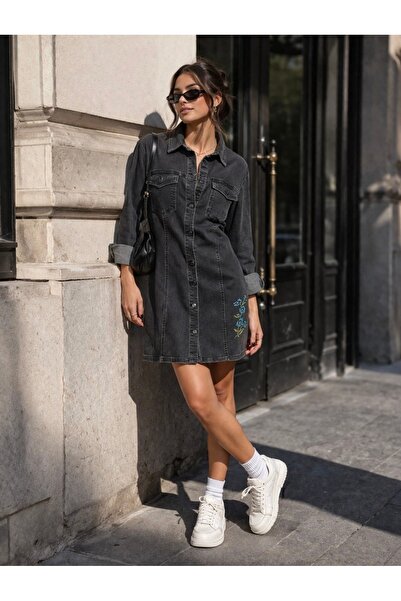 OEM Rochie din denim - Neagră, M