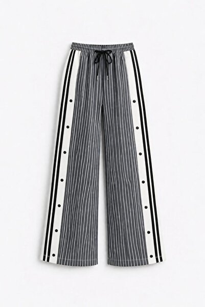 HANIQA Ριγέ παντελόνι με κουμπωτό κλείσιμο |   Π25121