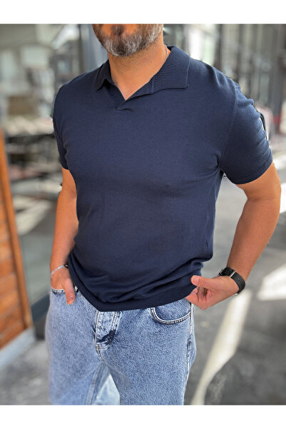 BYBASICMAN Lacivert Basic Polo Yaka Triko T-Shirt G-17190