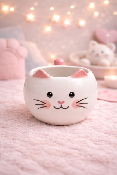 Kotium Ceramics كوب قطة مصنوع يدويًا بتصميم خاص من السلسلة الخاصة، كوب سيرامي...