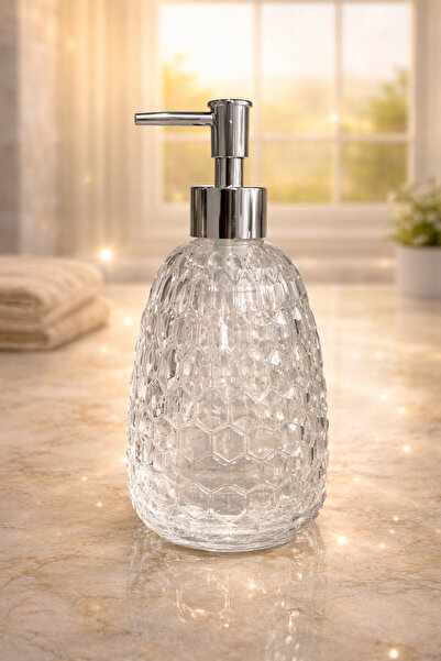 ANGDESİGN Δοχείο υγρού σαπουνιού Damla Glass - ΔΙΑΦΑΝΕΣ