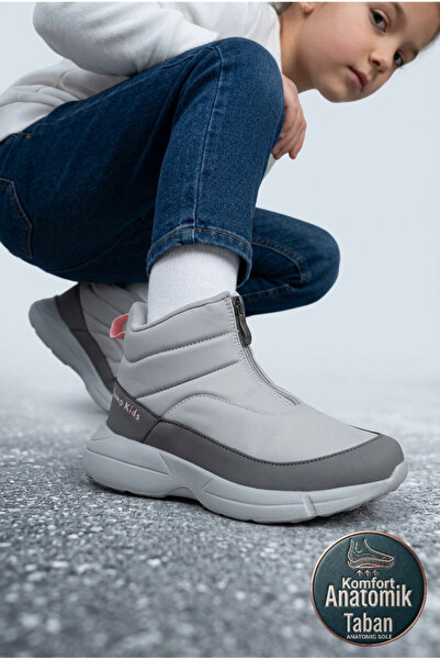 Jump 29177 Γκρι με φερμουάρ - Dark Grey Girl's Daily Boots