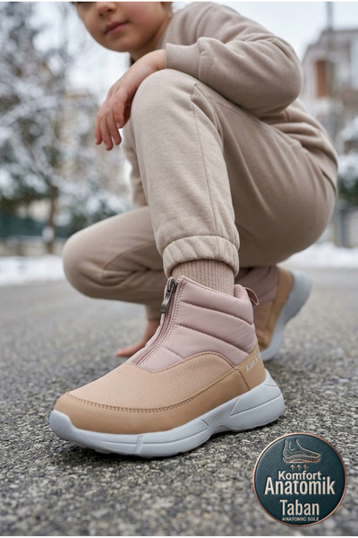 Jump 29177 Μαύρο - Καφέ Κοριτσίστικες Μπότες με φερμουάρ